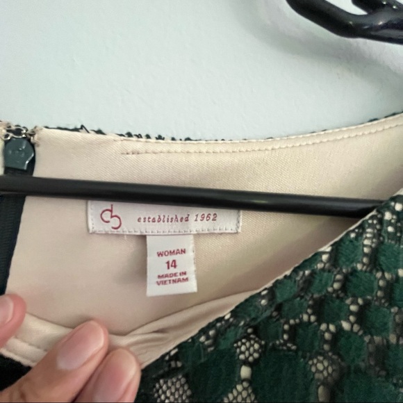 Dress Barn Green Lace Cocktail Dress Size 14W - Picture 9 of 13